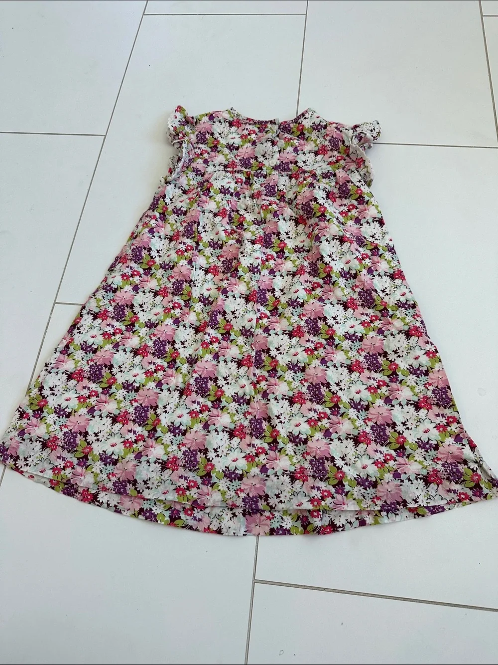 Gap Floral Ruffled Sleeve Sundress - Pink, White & Green 5 liberty print